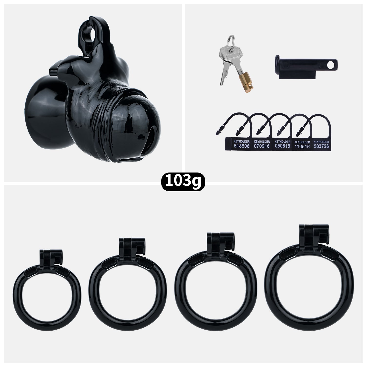 Bionic-Texture Inverted ABS Chastity Cage