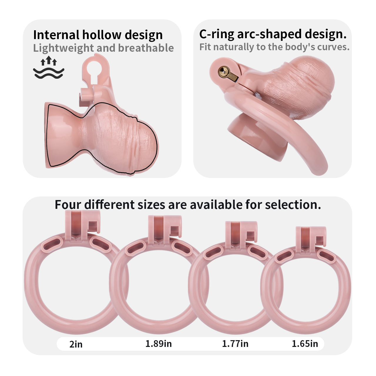 Bionic-Texture Inverted ABS Chastity Cage