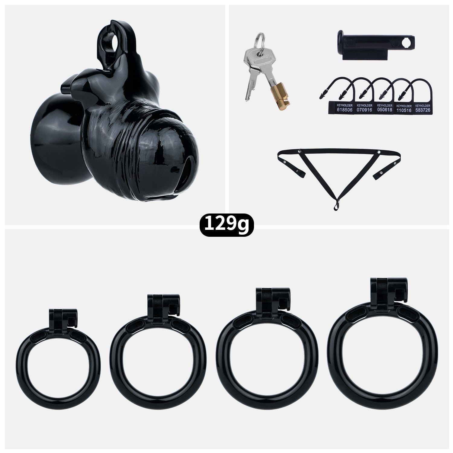 Bionic-Texture Inverted ABS Chastity Cage