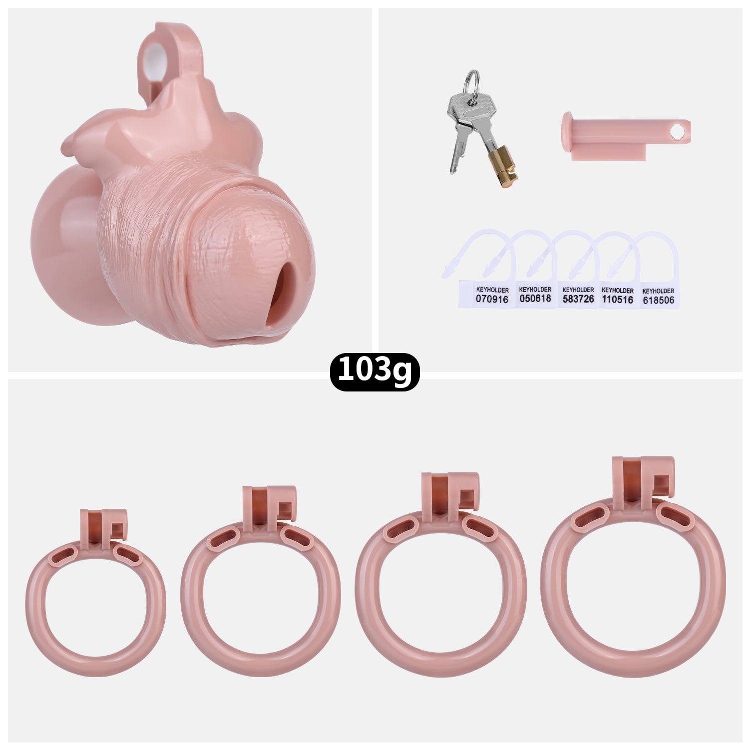 Bionic-Texture Inverted ABS Chastity Cage