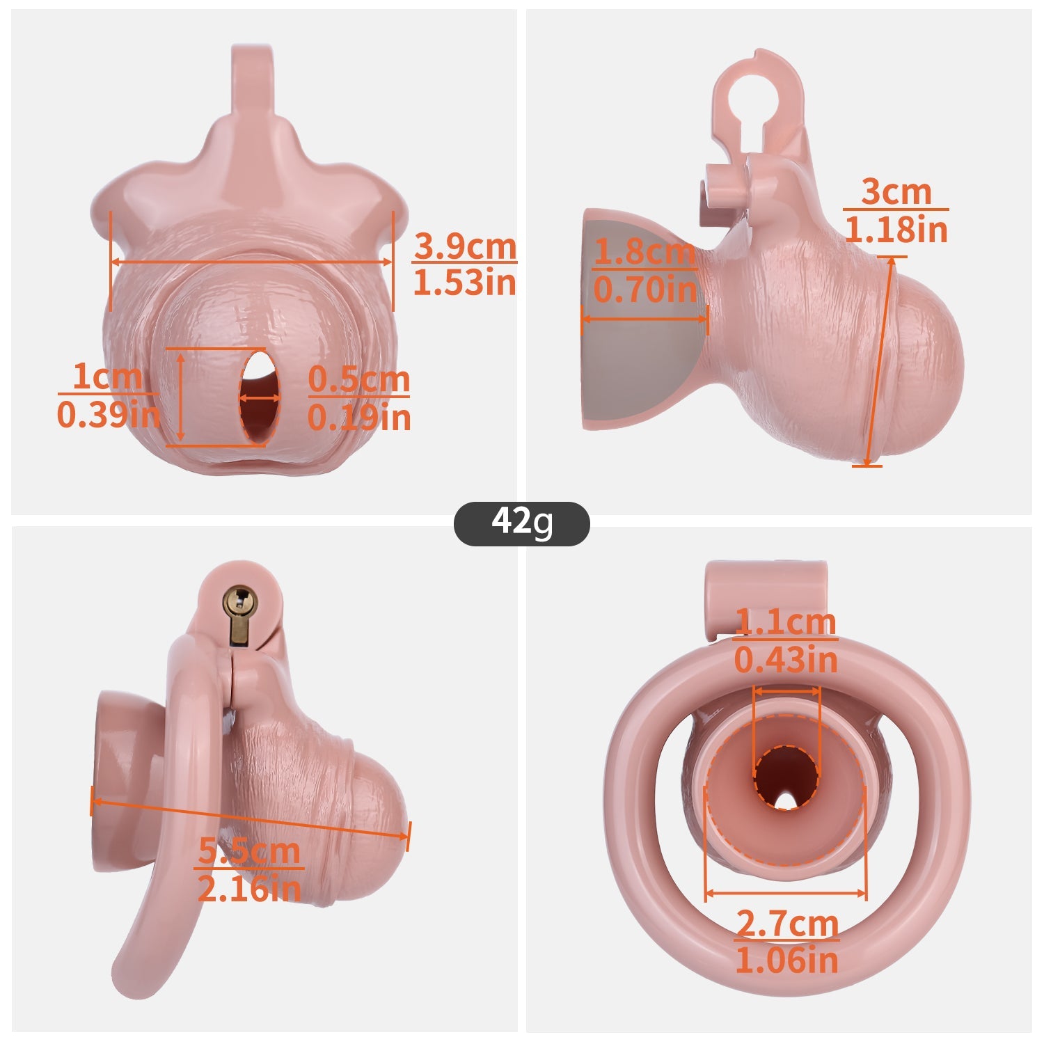 Bionic-Texture Inverted ABS Chastity Cage