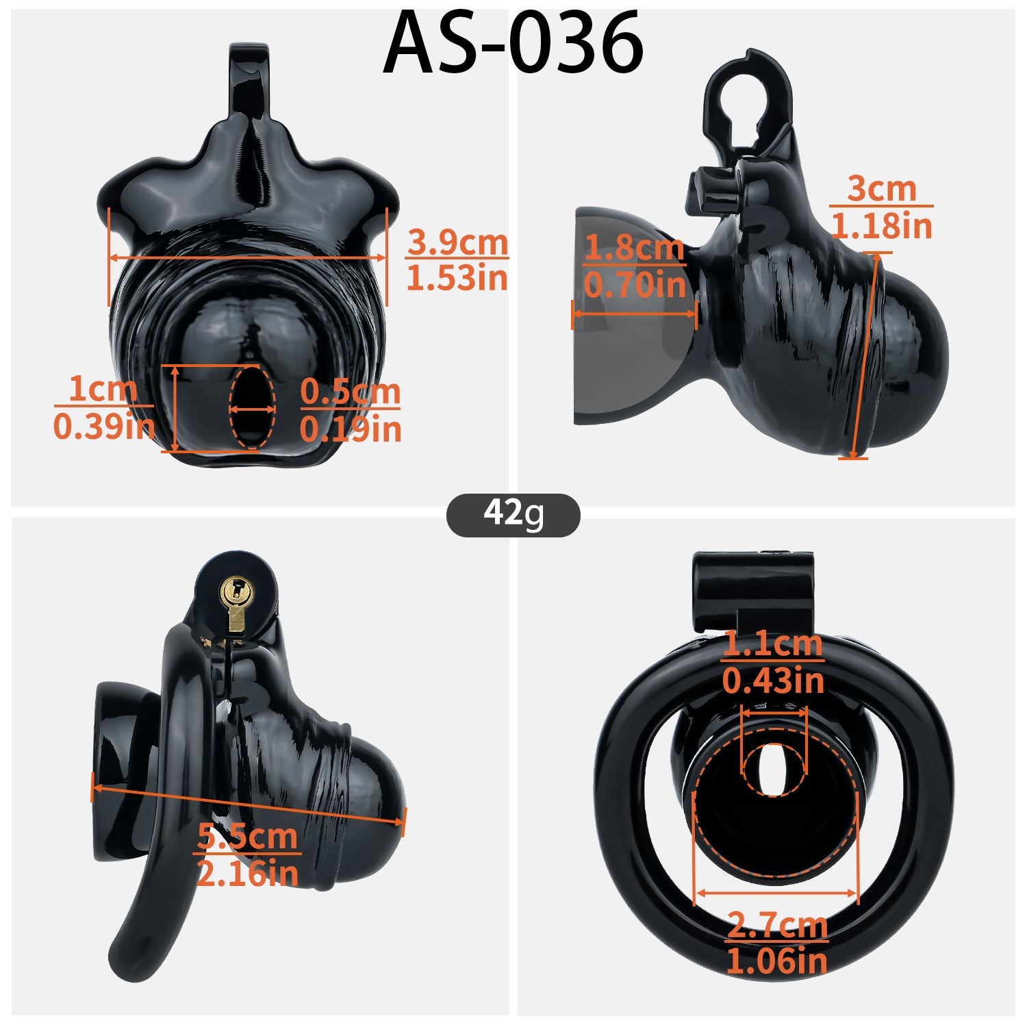 Bionic-Texture Inverted ABS Chastity Cage