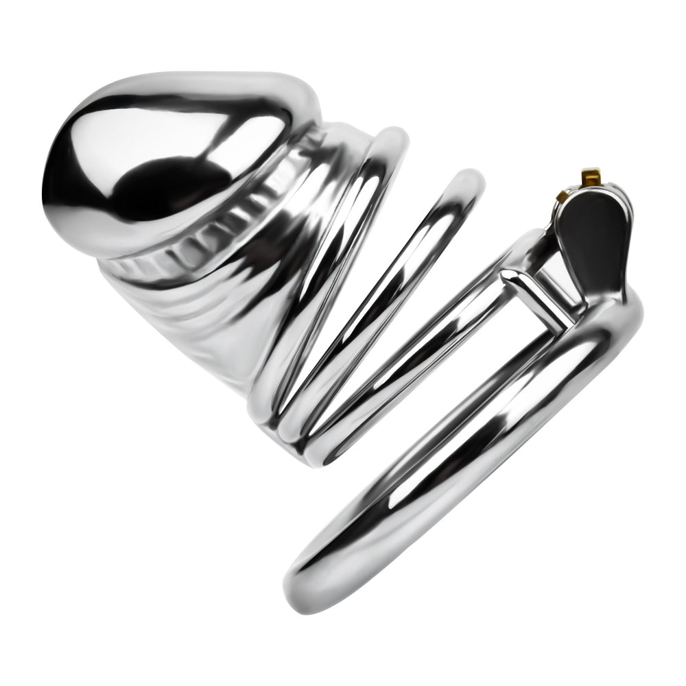 Side view of the JTS S216 Large stainless steel cage with circular base ring
