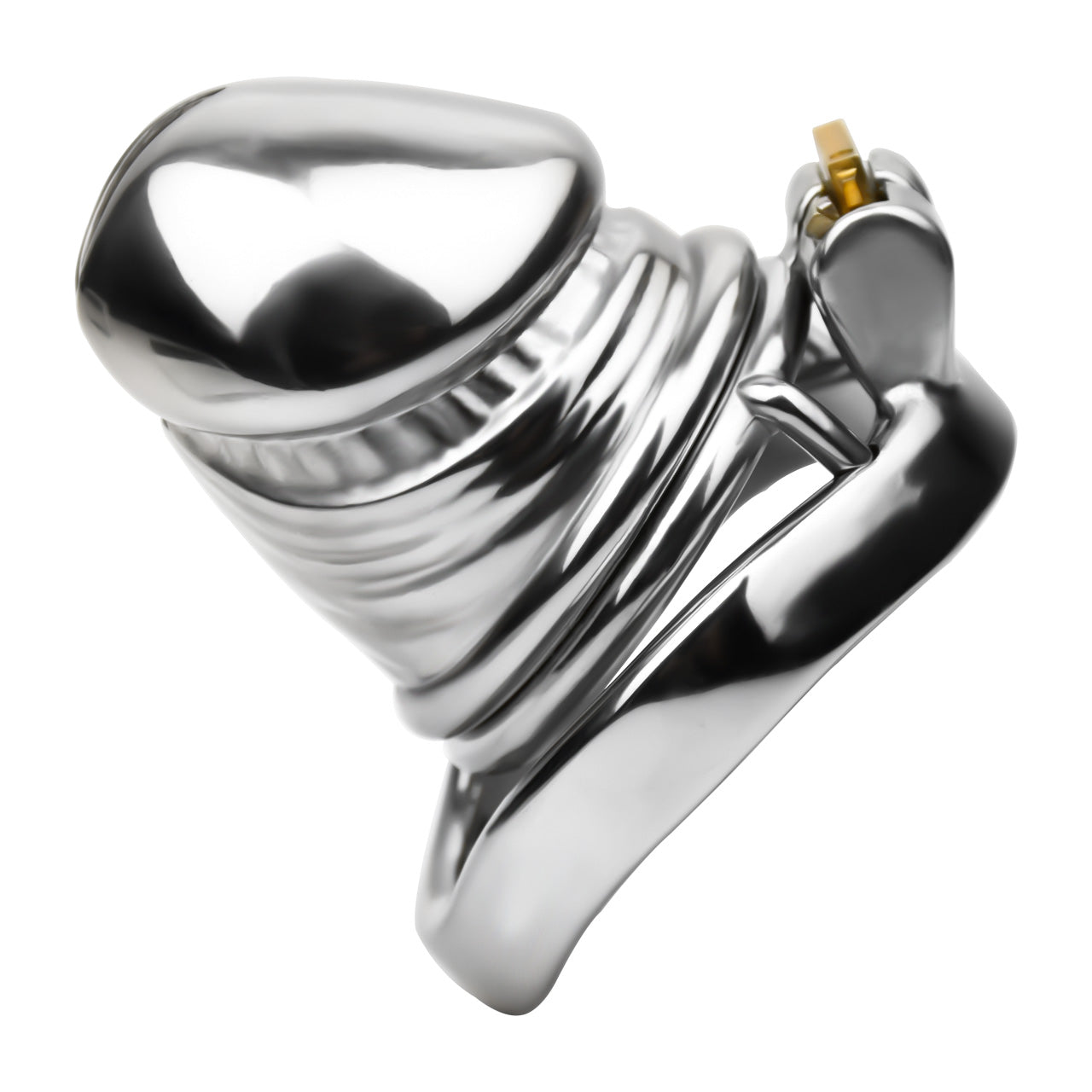 Angled side view of the JTS S216 Small cage with circular base ring and vented steel bars
