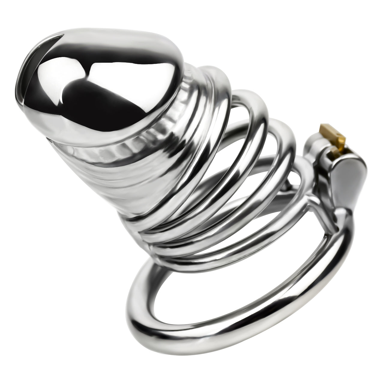 Angled view of the JTS S216 XL stainless steel cage with circular base ring and integrated lock
