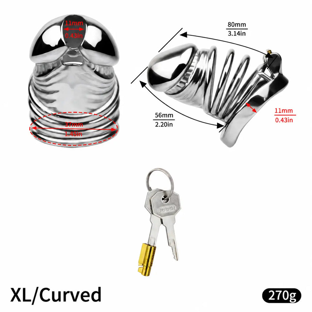JTS S216 XL curved-ring size diagram with 80 mm upper and 56 mm lower external measurements, 37 mm rear opening and 11 mm ring-to-cage gap
