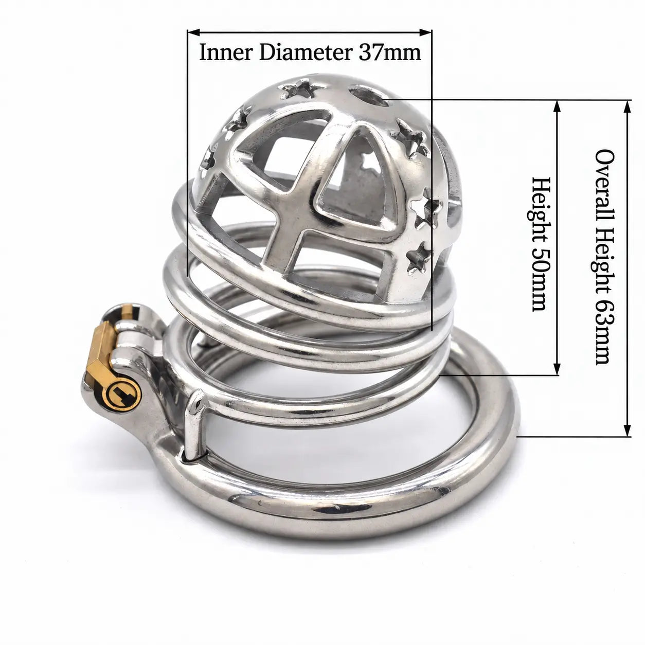 JTS S221 Large circular-ring diagram showing 50 mm cage height, 63 mm overall height and 37 mm inner diameter	
