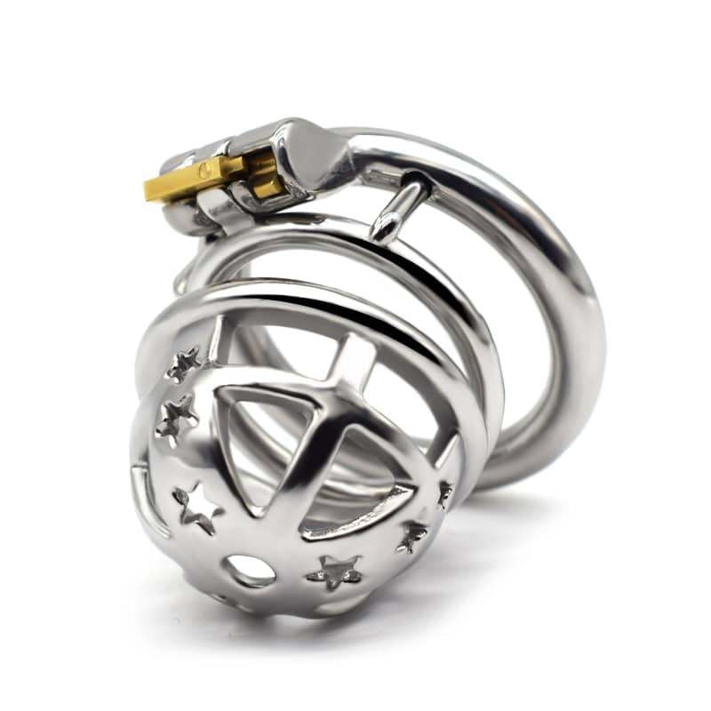 Angled view of the JTS S221 Medium circular-ring cage showing the integrated lock and open front	
