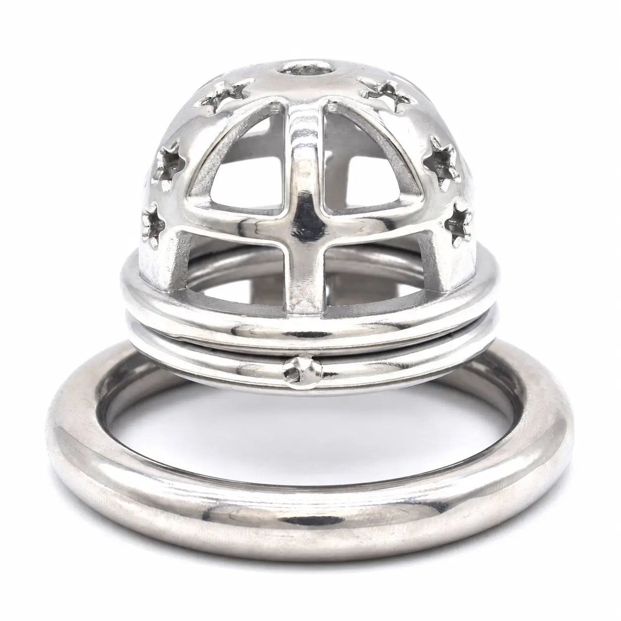 Front view of the JTS S221 Small star-front cage with circular base ring	