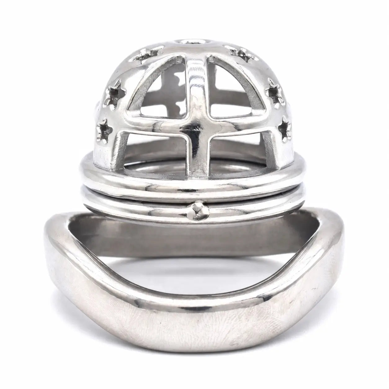 Front view of the JTS S221 Small star-front cage with curved base ring	