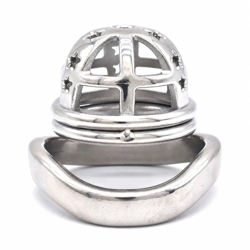 Front view of the JTS S221 Small star-front cage with curved base ring	