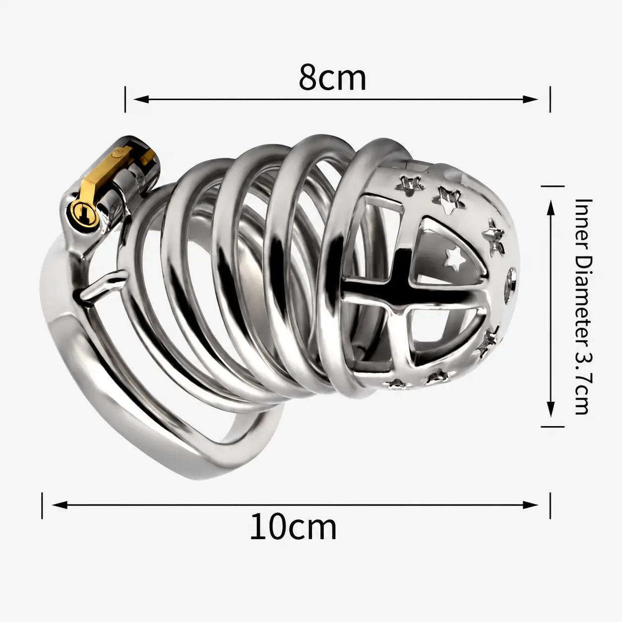 JTS S221 XL curved-ring diagram showing 80 mm cage length, 100 mm assembled length and 37 mm inner diameter	