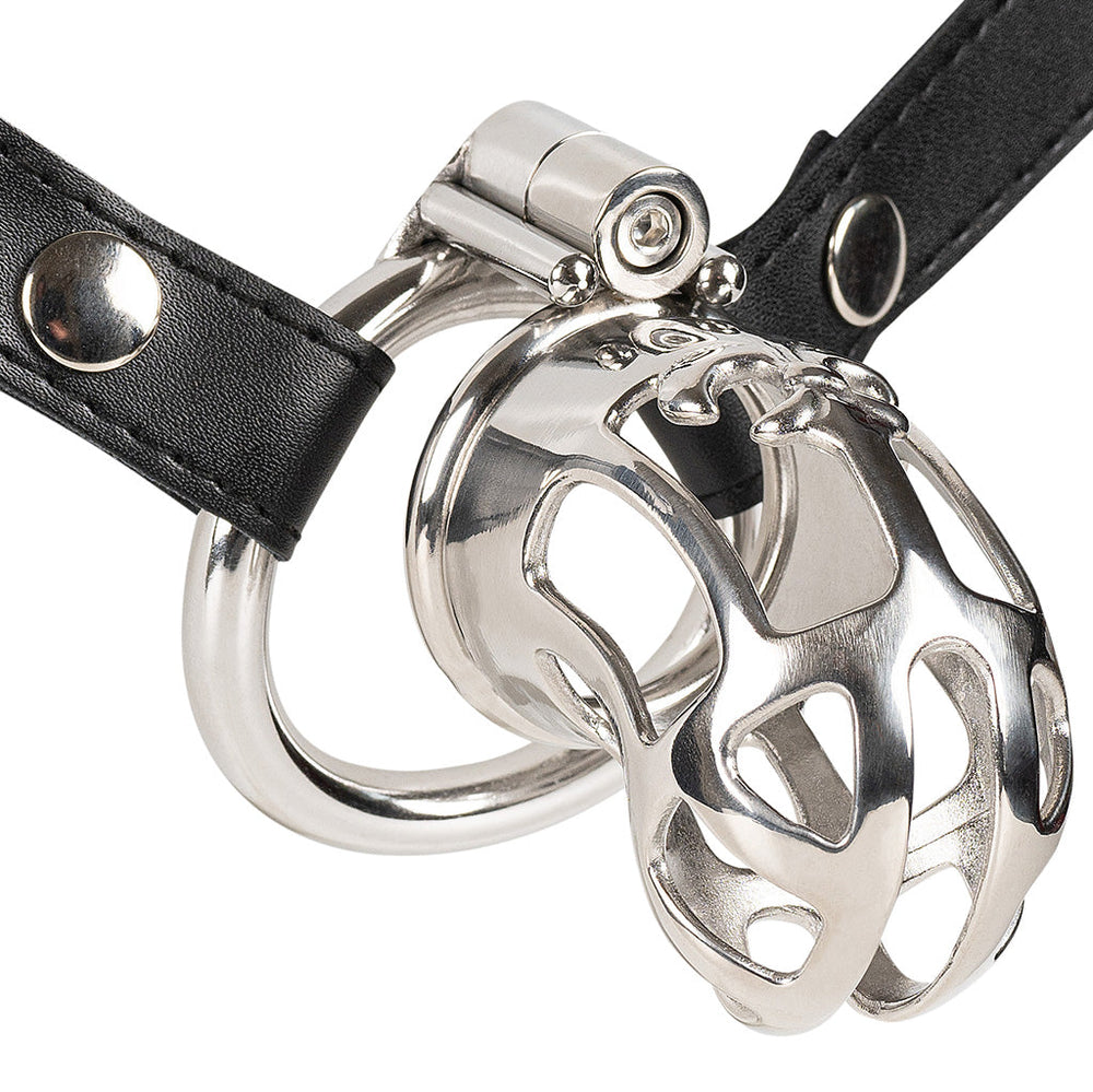 S224 standard stainless steel chastity cage with adjustable waist strap