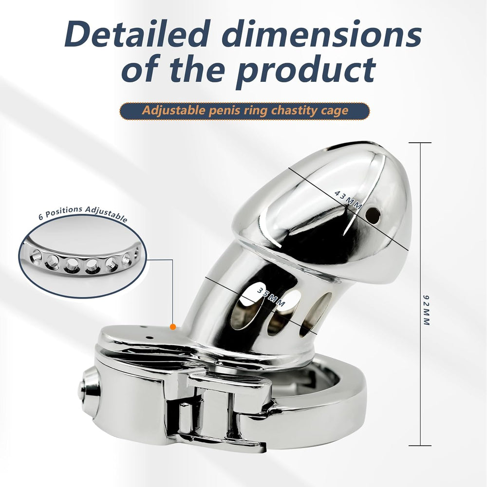 ZC-053 sculpted cage showing 92.6mm height 43mm width and six ring positions