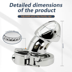 ZC-053 sculpted cage showing 92.6mm height 43mm width and six ring positions