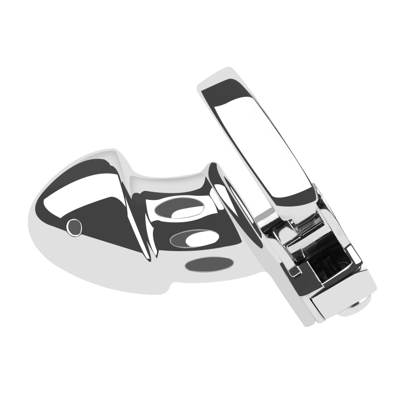 Top view of sculpted metal chastity cage ZC-053