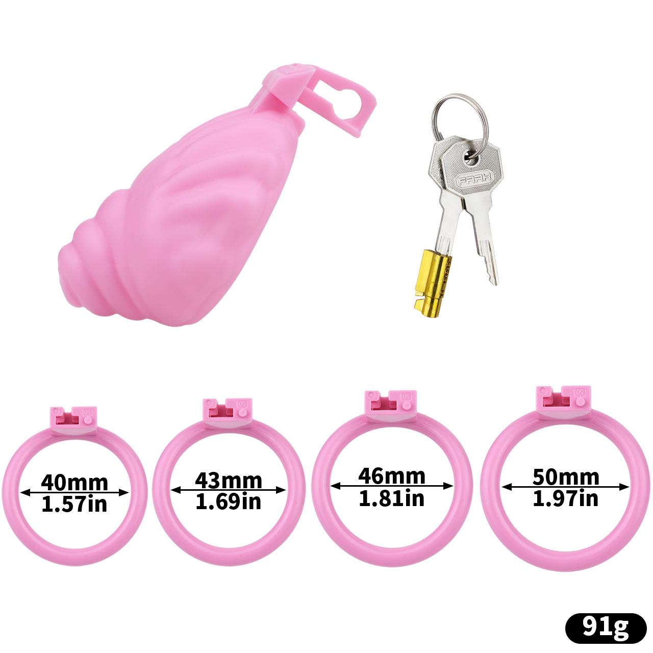 Scallop Goddess Chastity Cage