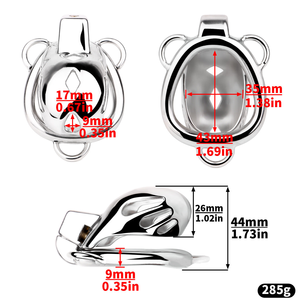 Premium Chastity Cage With Strap