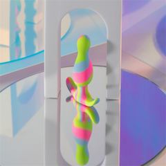 3.5 Inch Butt Plug Dildo Kaleido Lime