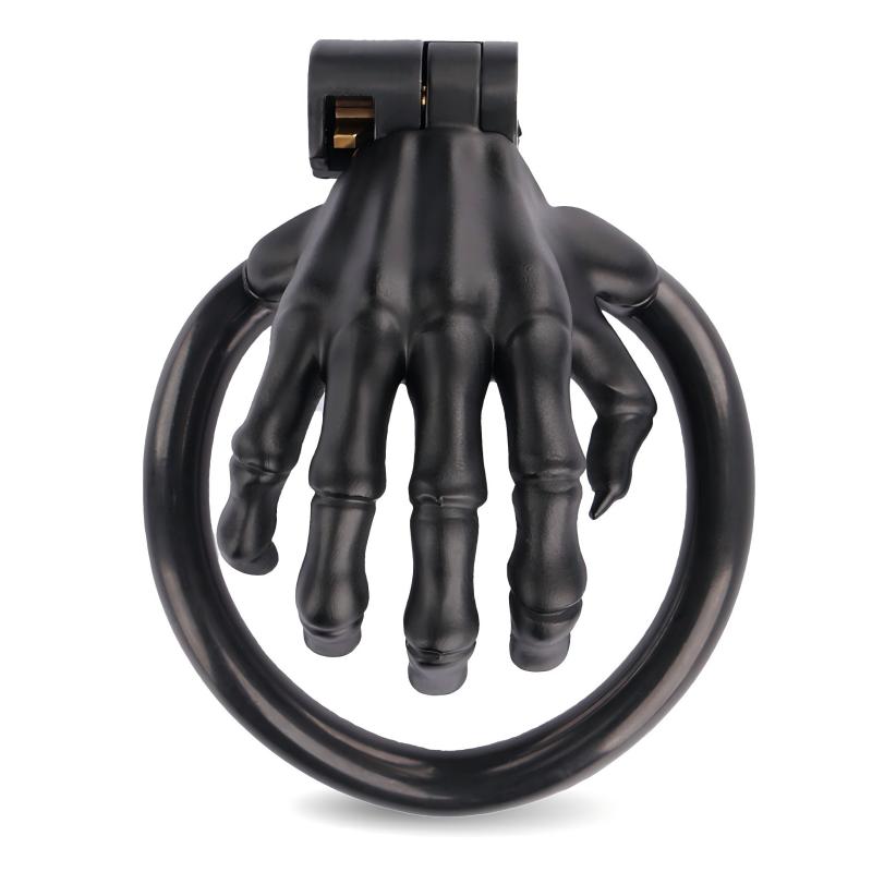 Skeleton-hand chastity cage package with rings, lock and keys