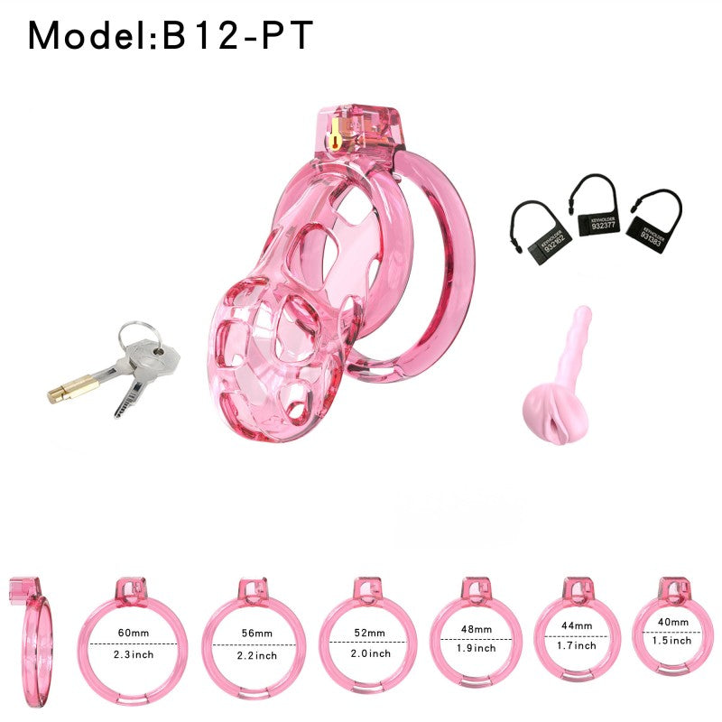 Standard transparent pink Soft Cobra cage set with six rings and locks