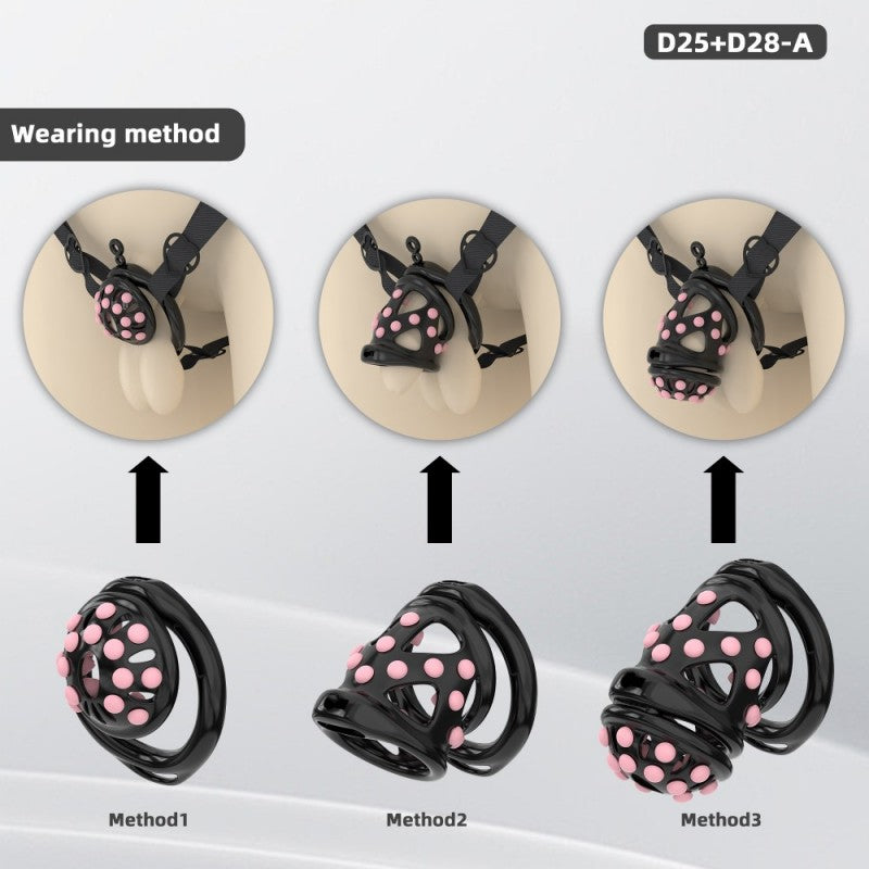 Three wearing methods for the soft-nail silicone chastity cage