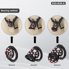Three wearing methods for the soft-nail silicone chastity cage