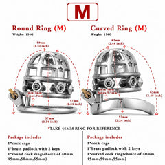Medium spiked cage with round and curved ring dimensions