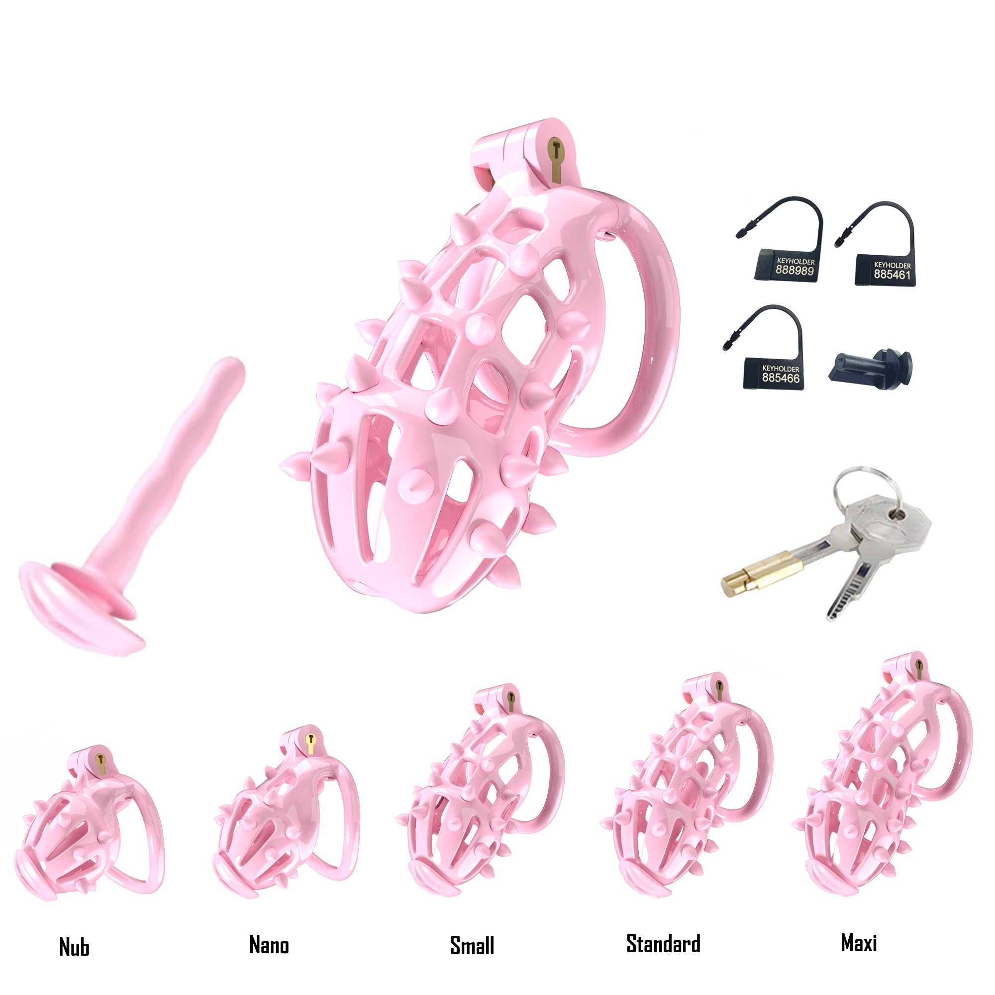 Stripe Cobra Chastity Kits with Spikes pegs