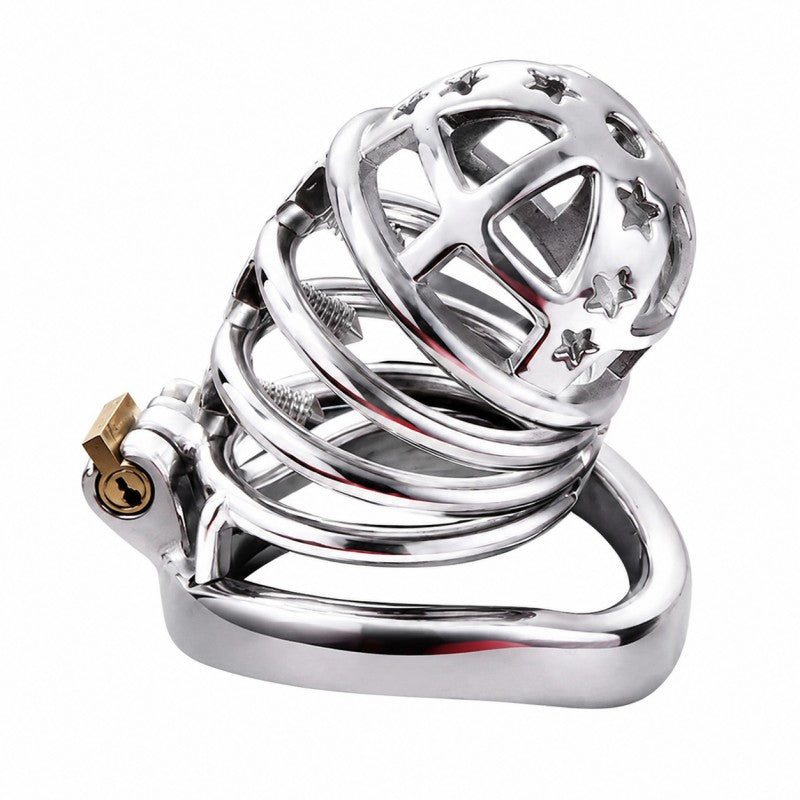 Spiked steel cage with curved ring side angle
