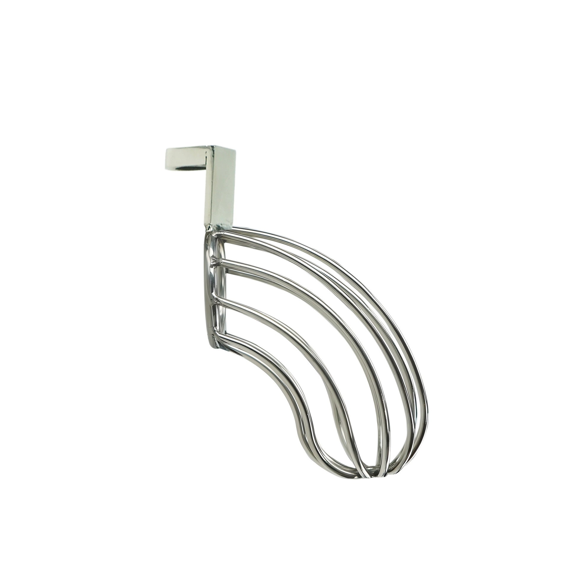 Detachable stainless steel cage component with curved open-wire construction