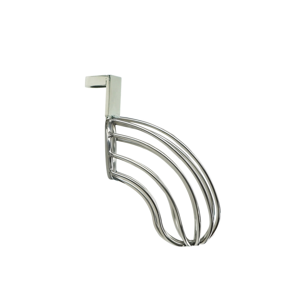 Detachable stainless steel cage component with curved open-wire construction