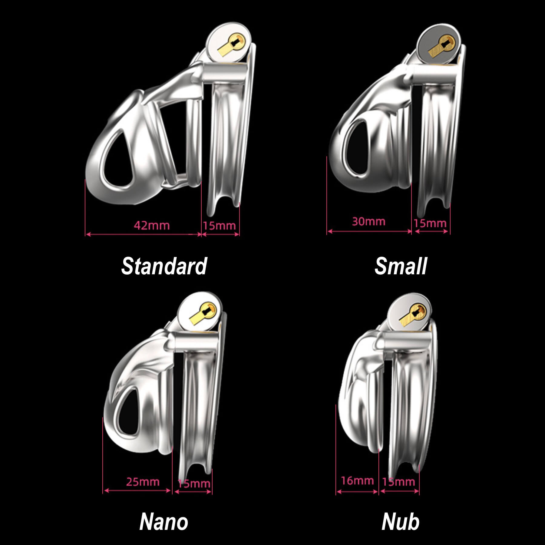 Small Stainless Steel Python V7.0 Chastity Device