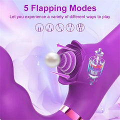 Remote 5 Tapping 10 Vibration Strap-On Dildo Vibrator