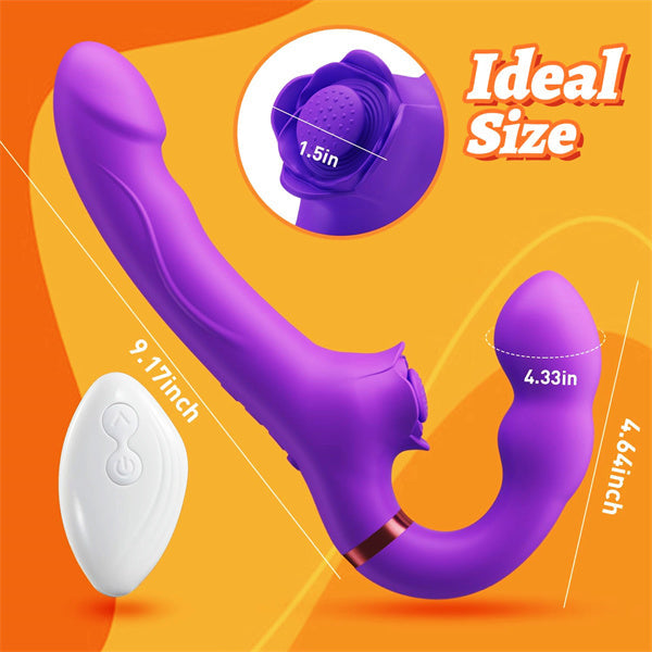 Remote 5 Tapping 10 Vibration Strap-On Dildo Vibrator