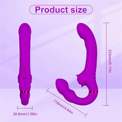 Remote 5 Tapping 10 Vibration Strap-On Dildo Vibrator