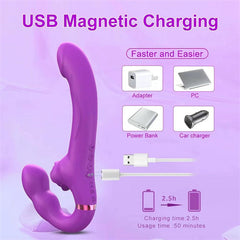 Remote 5 Tapping 10 Vibration Strap-On Dildo Vibrator