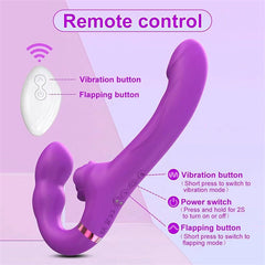 Remote 5 Tapping 10 Vibration Strap-On Dildo Vibrator