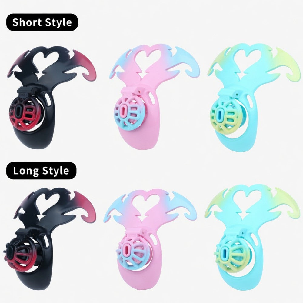 Succubus Heart cage short and long styles in three colors