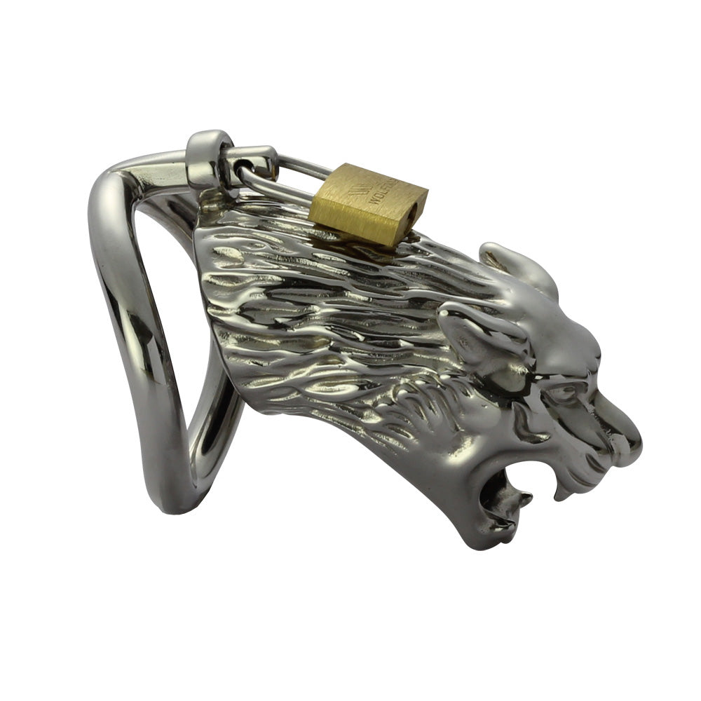 The Beast wolf-head stainless steel chastity cage
