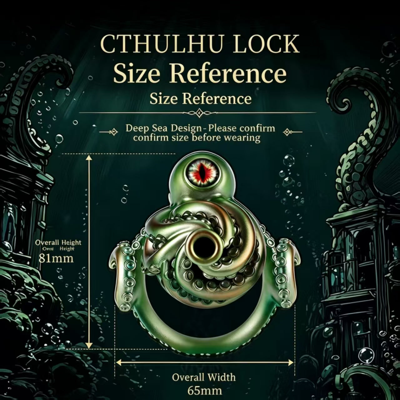 Cthulhu Eye Tentacle Resin Chastity Cage