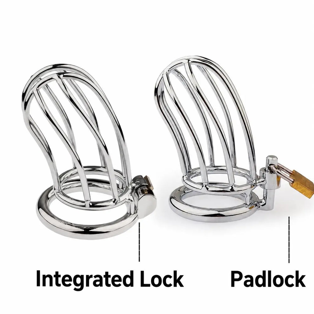 Side-by-side comparison of integrated-lock and padlock Siebe Bonnet cages
