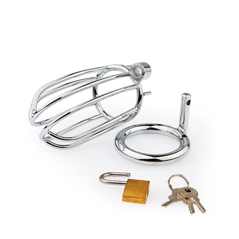 The Siebe Bonnet cage, separate round base ring, padlock and keys
