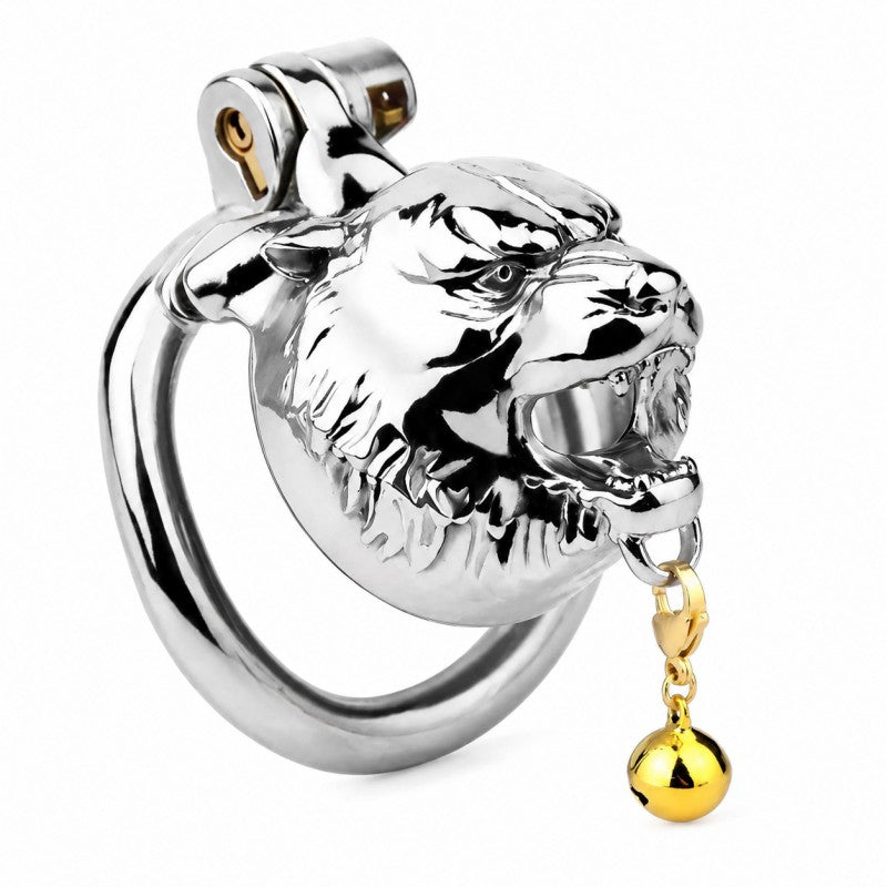 tiger steel cage with removable gold bell