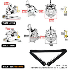 tiger and bull cage measurements and accessory options