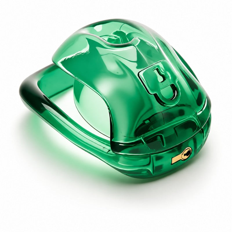 Transparent green protective shield chastity cage