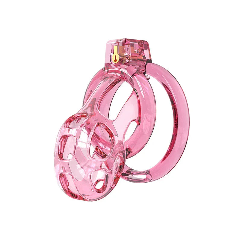 Close view of transparent pink Soft Cobra silicone cage