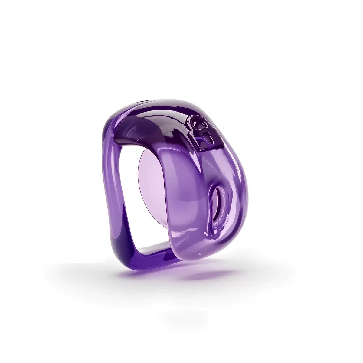 Transparent purple protective shield chastity cage