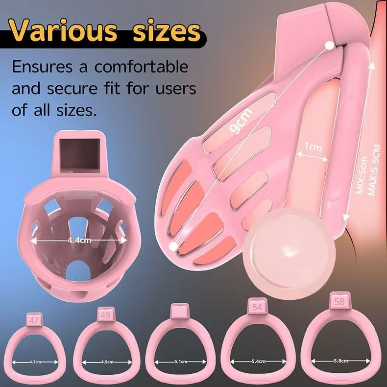 Vertical-Slot Vented Resin Chastity Cage