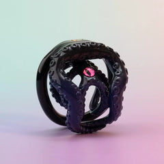 Violet-black OctaCore resin cage with sculpted tentacles